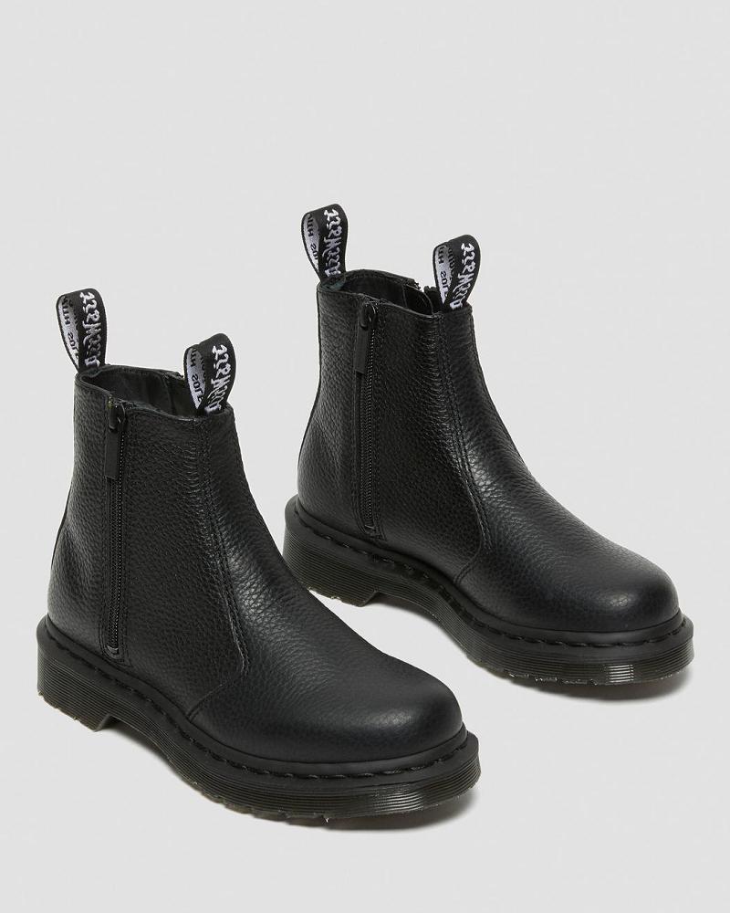 Dr Martens 2976 Leren Rits Laarsjes Dames Zwart | NL 65MQZ